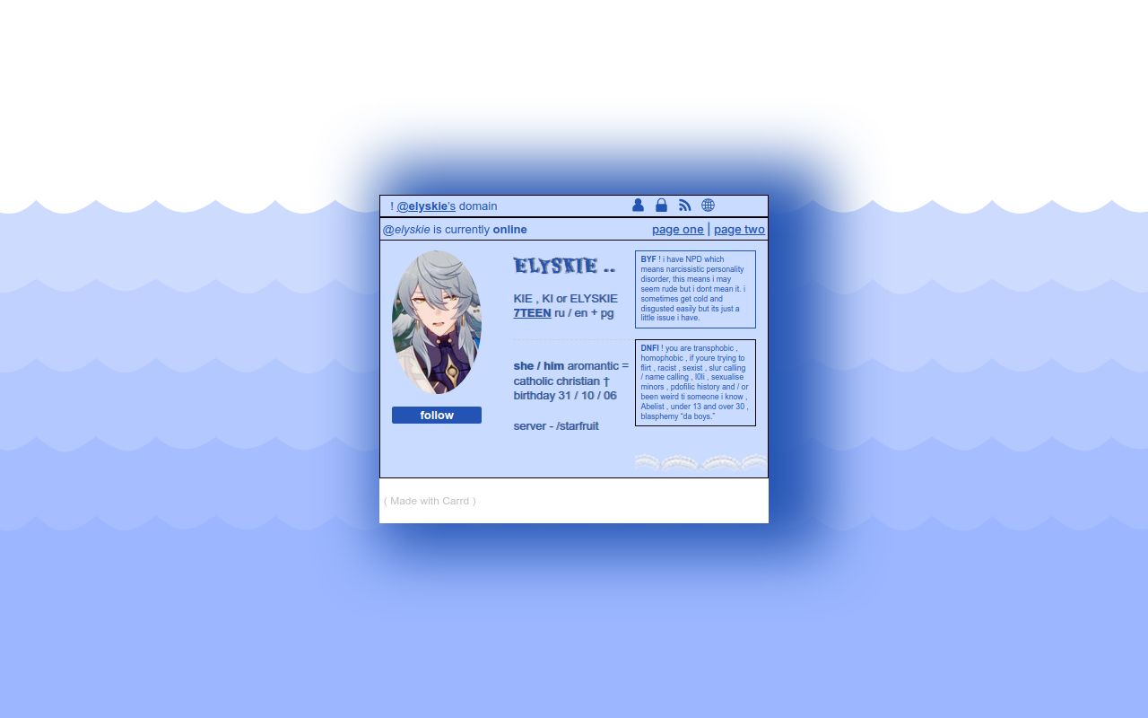 Carrd profile picture for @curtsy